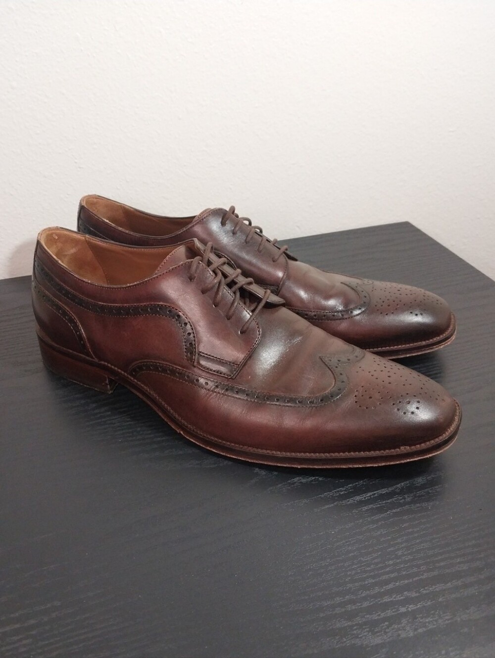 Johnston & Murphy Men's Brown Leather Wingtip Dress Shoes Size 11M